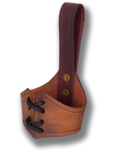 Trollfelsen Trinkhornhalter Leder 500ml - 700ml Antik